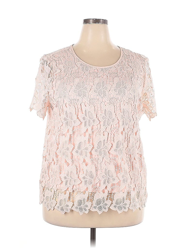 Pre-owned Philosophy Republic Clothing Short Sleeve Top Pink Sweetheart Neckline Tops