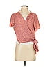 Lush 100% Polyester Red Short Sleeve Blouse Size S - photo 1
