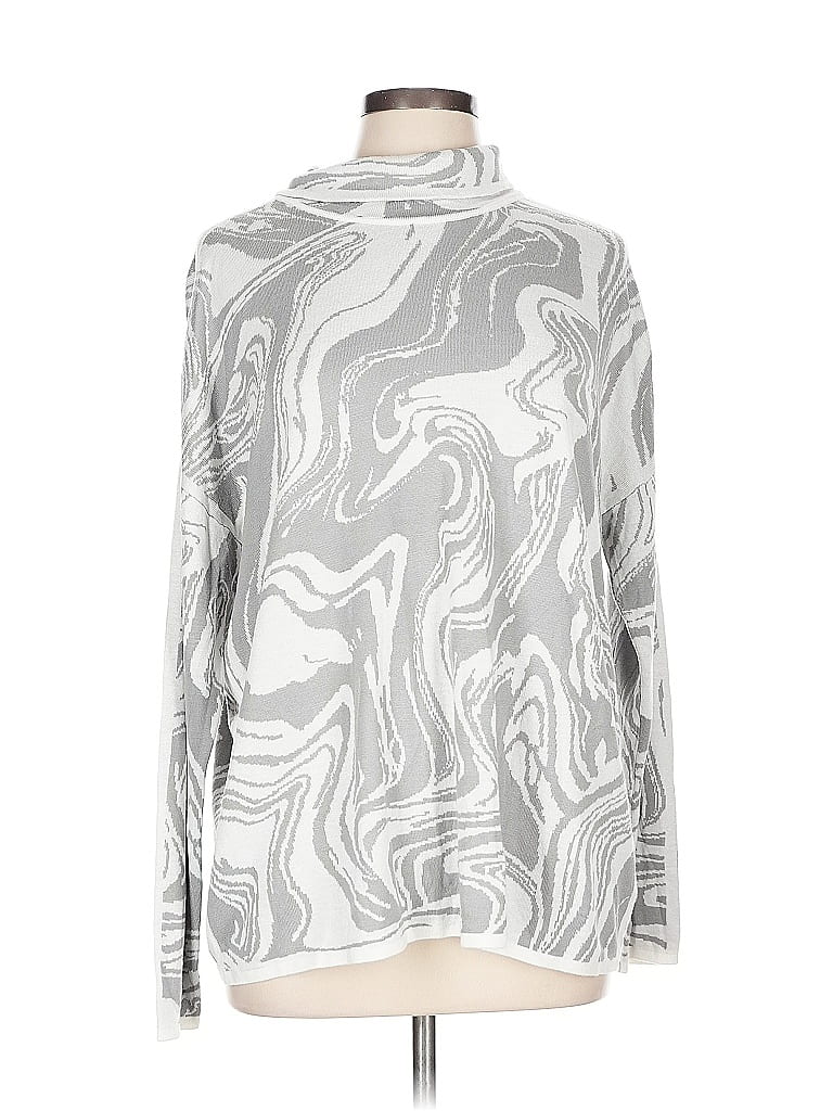 Ruby Rd. 100% Rayon Silver Turtleneck Sweater Size L - photo 1