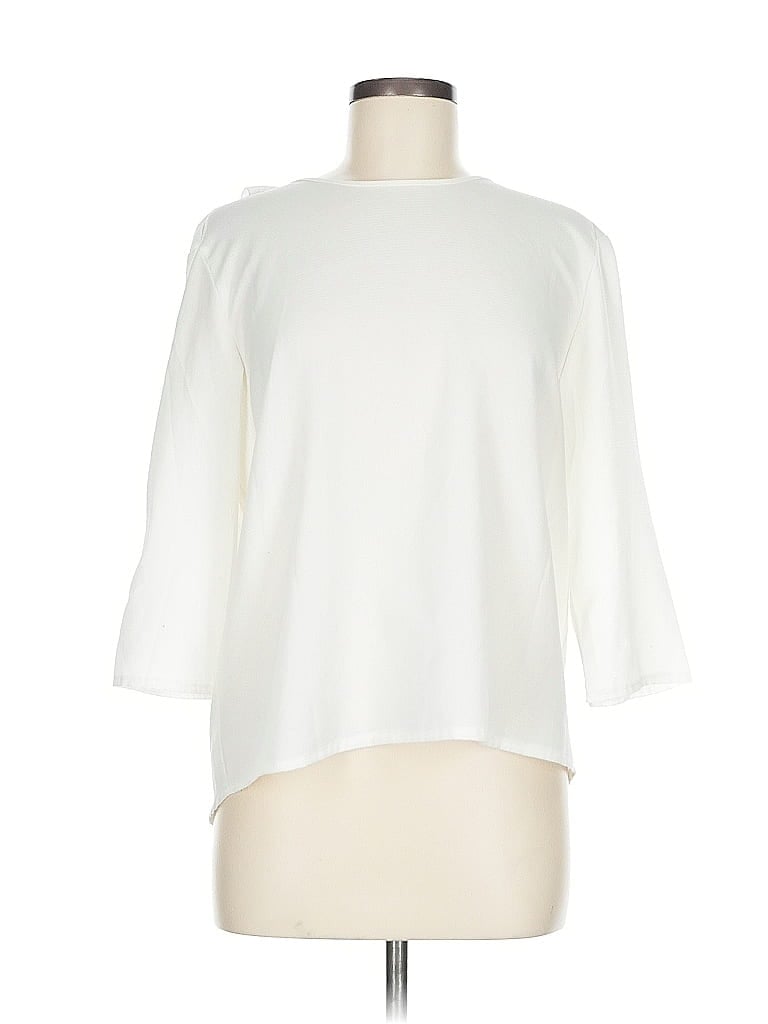 Pre-owned Jules & Leopold 3/4 Sleeve Top Ivory Boatneck Tops In White