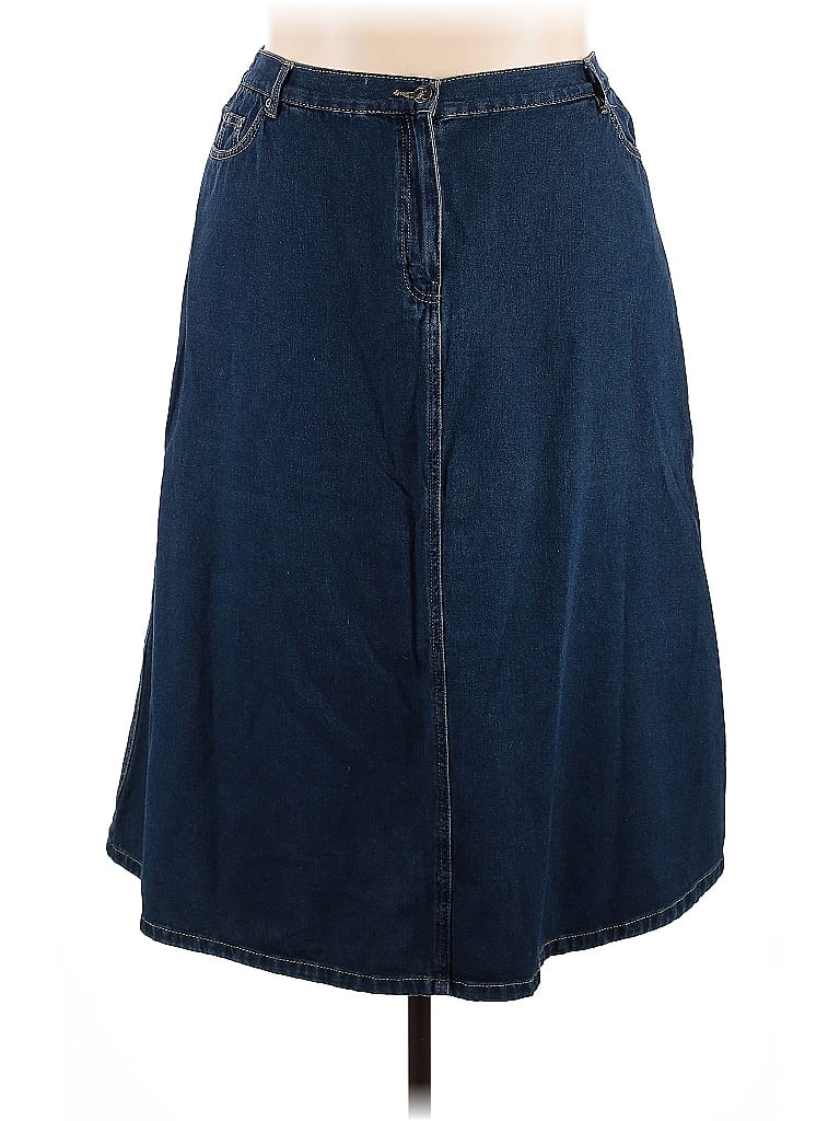 Roaman's 100% Cotton Blue Denim Skirt Size 18 - photo 1