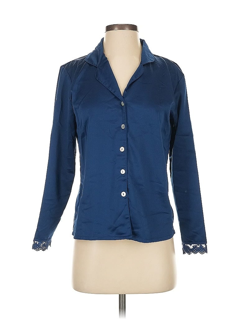 Pre-owned Flora Nikrooz Long Sleeve Blouse In Blue