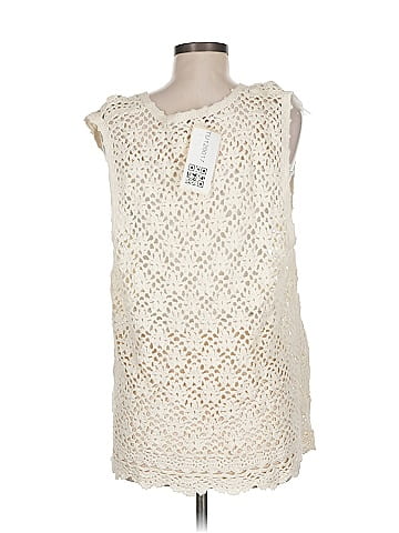 Westbound Handmade Ivory Crochet Knit Vest (view 2)