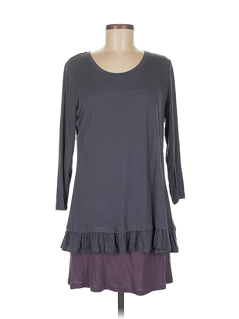 LOGO by Lori Goldstein Gray 3/4 Sleeve Top Size M - photo 1