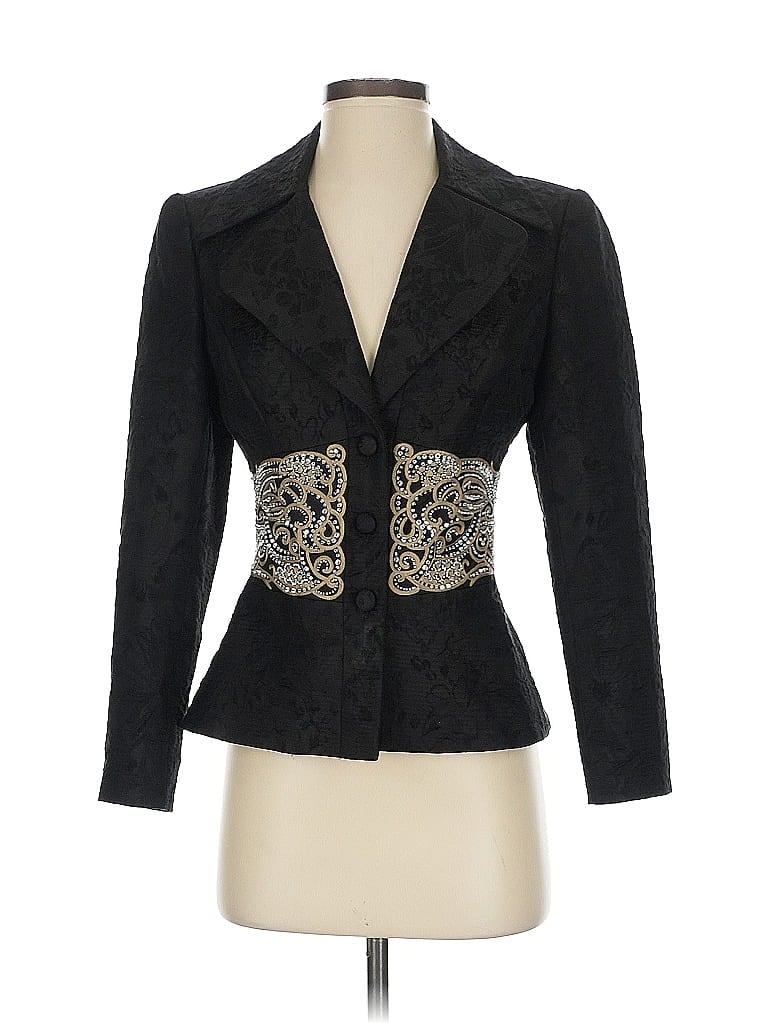 Kay Unger Paisley Black Blazer Size 2 - photo 1