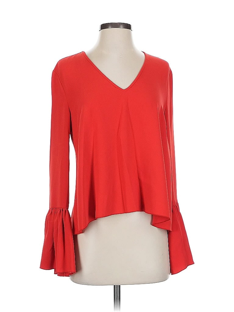 Pre-owned Intermix Long Sleeve Blouse In Red