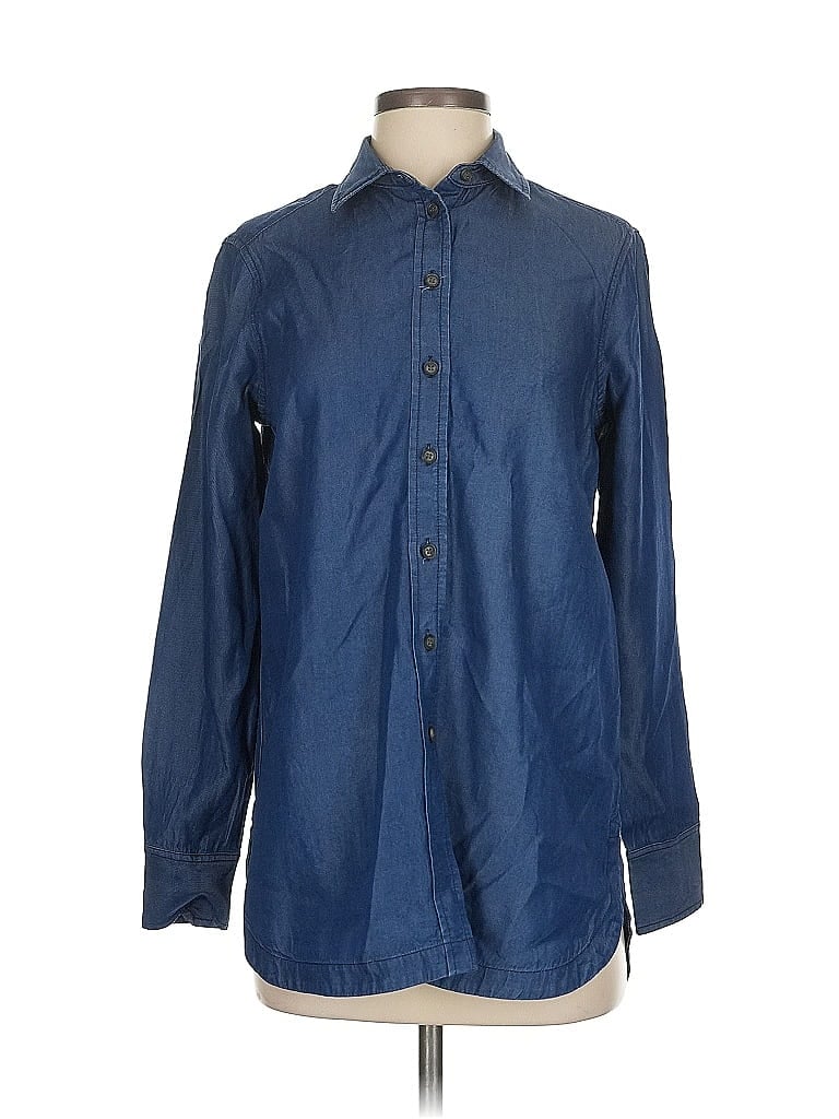 Pre-owned Banana Republic Long Sleeve Button Down Shirt In Blue