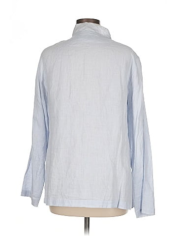 Flax 3/4 Sleeve Button-Down Shirt (view 2)
