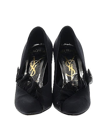 Yves Saint Laurent Vintage Satin Ruffle Heels (view 2)