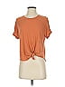 Lou & Grey for LOFT 100% Linen Orange Short Sleeve T-Shirt Size S - photo 1