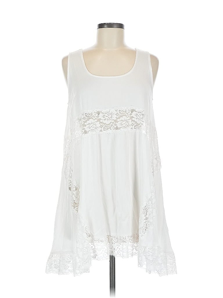 Easel 100% Rayon White Casual Dress Size S - photo 1