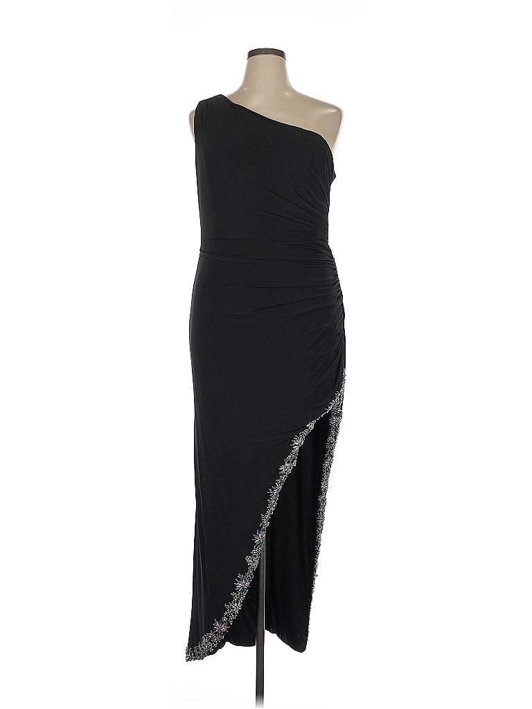 Mac Duggal 100% Polyester Black Cocktail Dress Size 16 - photo 1