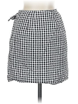 Madewell 100% Cotton Checkered-gingham Black Casual Skirt Size 00
