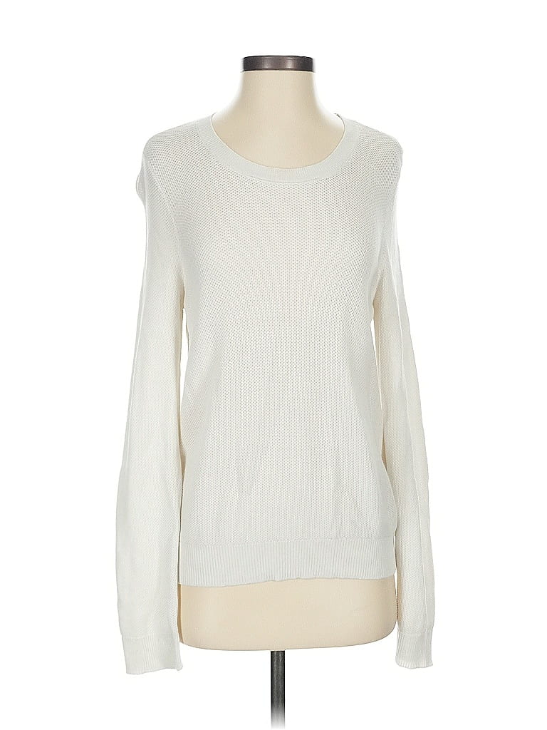 Pre-owned Eileen Fisher Long Sleeve T-shirt In White
