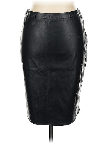 Kate Kasin Faux Leather Skirt (view 1)