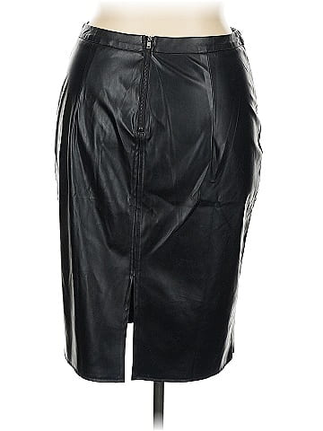 Kate Kasin Faux Leather Skirt (view 2)