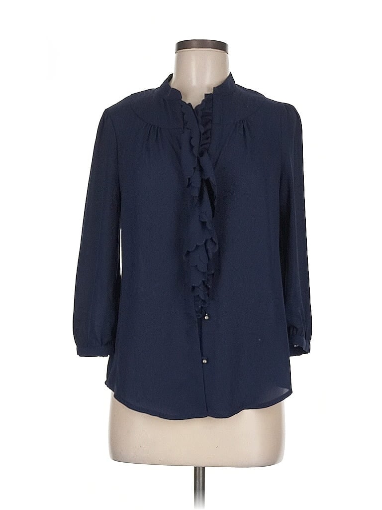 Pre-owned Hd In Paris 3/4 Sleeve Blouse In Blue