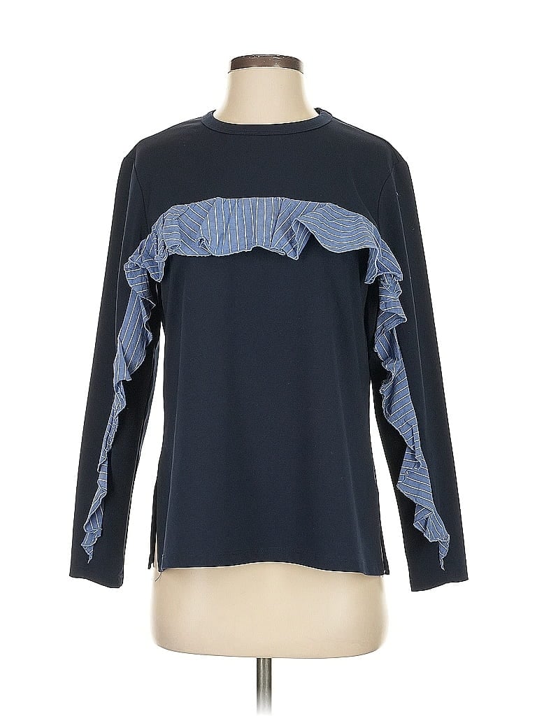 Click to view more detailed imagery on our partner's website Pre-owned Drew Long Sleeve Top Blue Crew Neck Tops