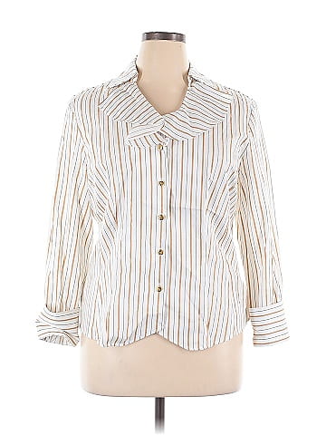 Jones New York Signature 3/4 Sleeve Button-Down Shirt (view 1)