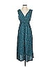 Roxy 100% Viscose Polka Dots Teal Casual Dress Size XS - photo 1