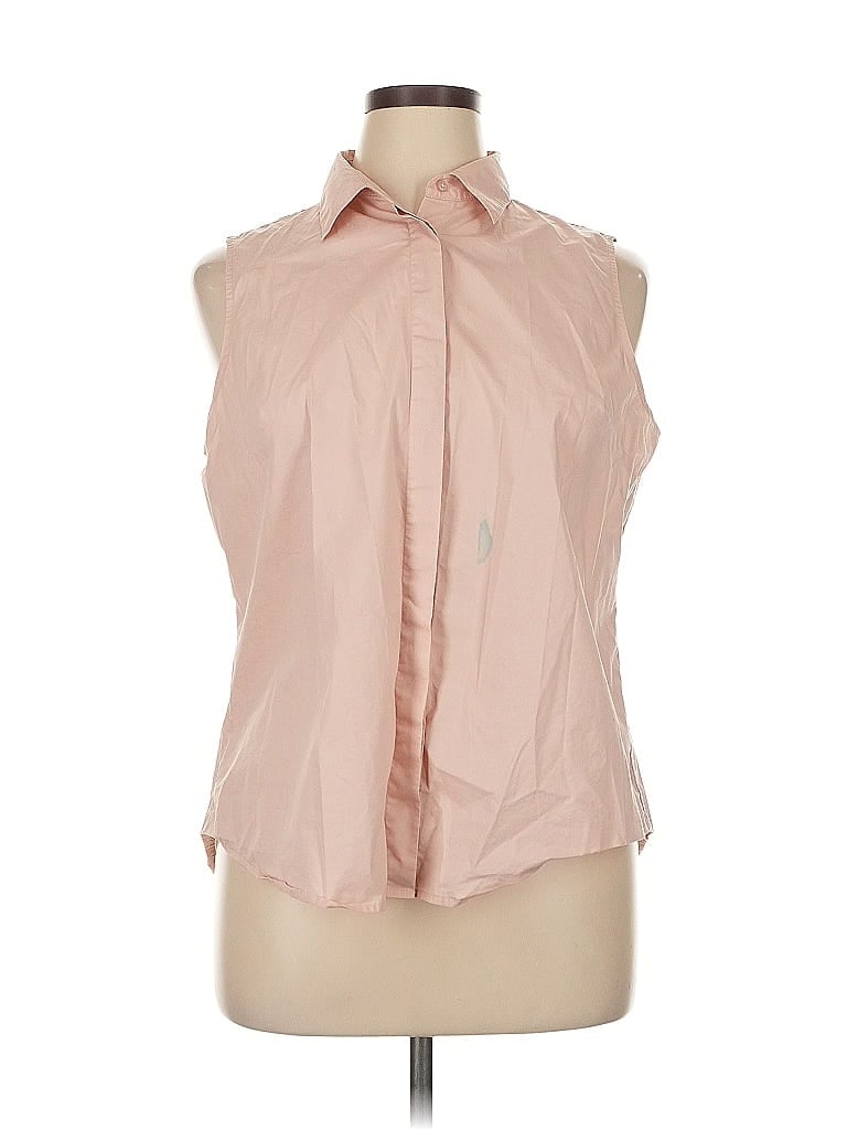 Pre-owned Jennifer & Grace Sleeveless Button Down Shirt In Pink