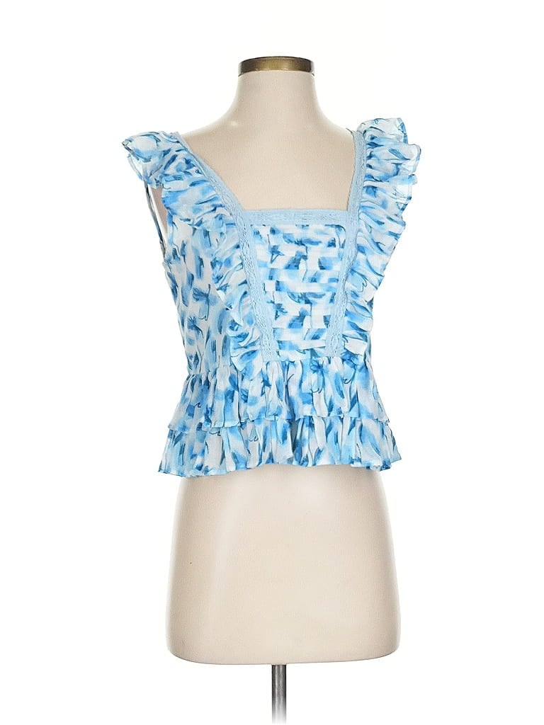 Pre-owned Allison Sleeveless Blouse In Blue