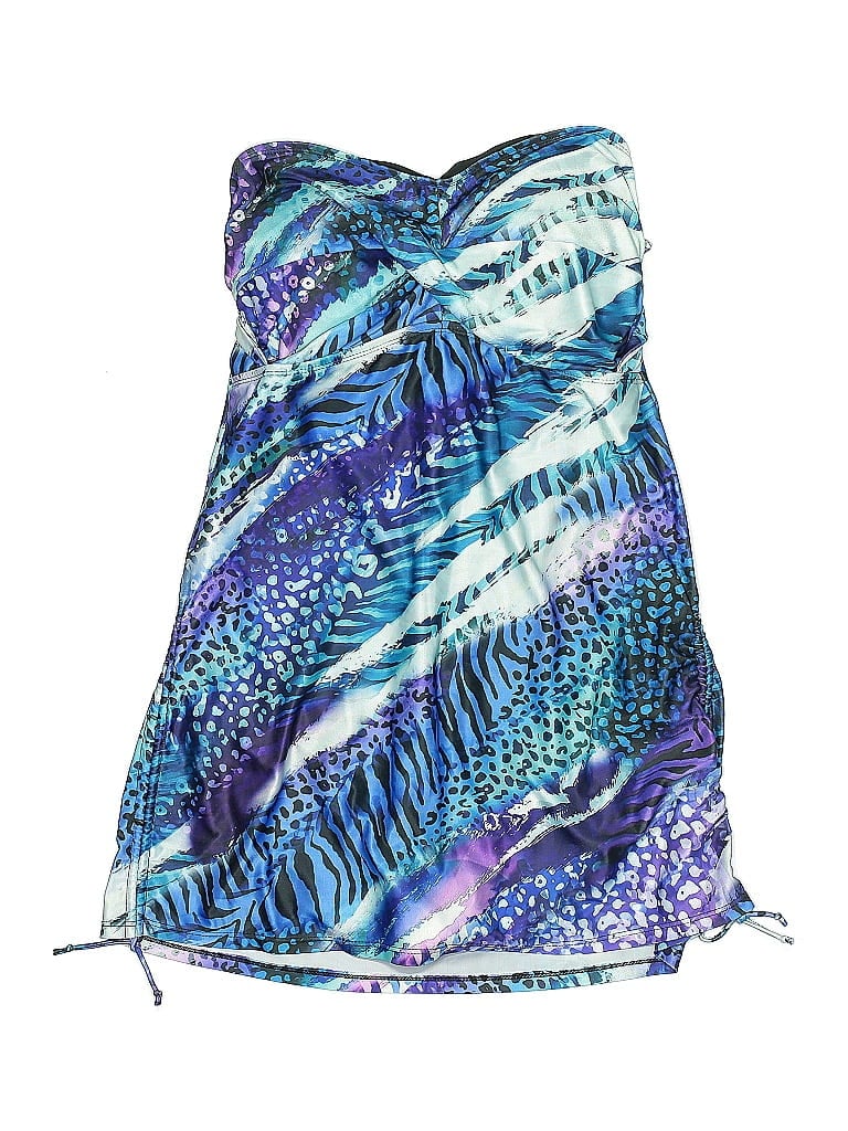 Swimsuits for all Animal Print Blue Swimsuit Cover Up Size 16 - photo 1