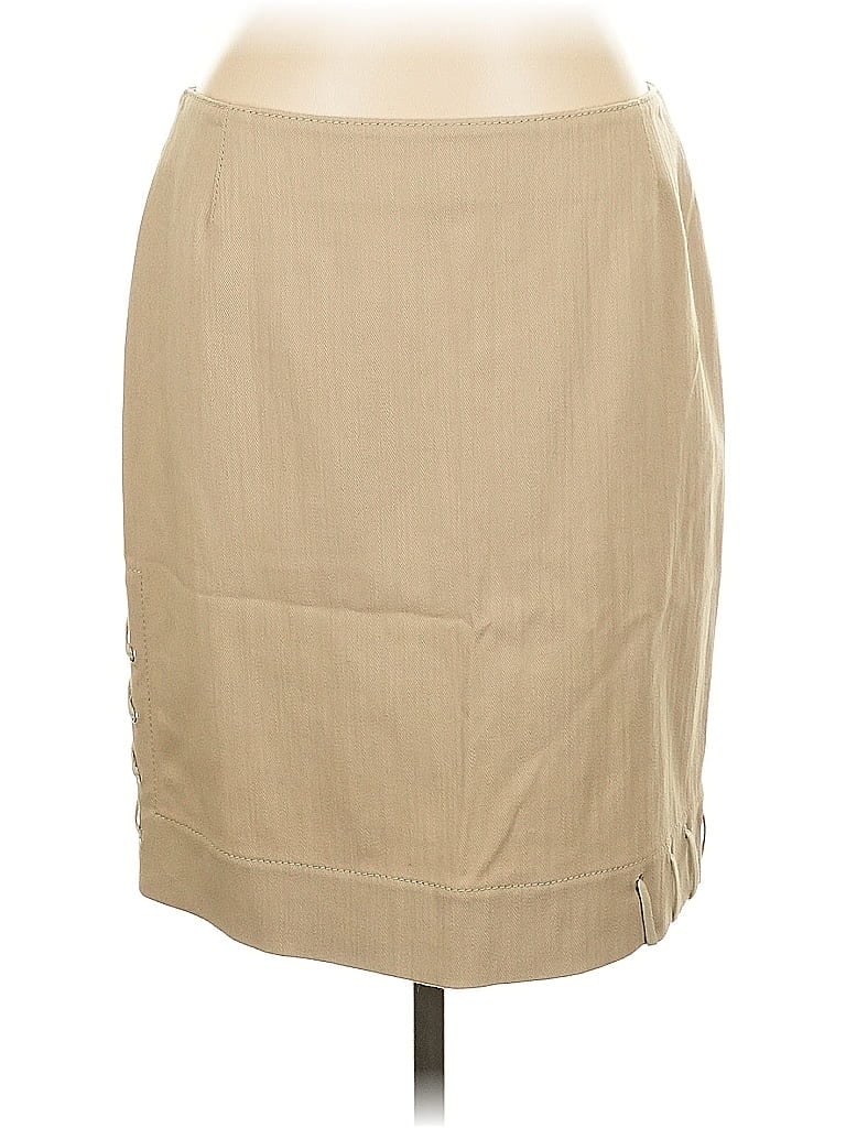 Akris Punto 100% Baumwolle Solid Tan Casual Skirt Size 10 - photo 1