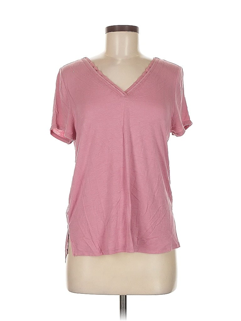 Click to view more detailed imagery on our partner's website Pre-owned Marled By Reunited Short Sleeve Top Pink V Neck Tops