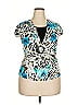 BFA Classics Teal White Animal Print White Top Size 22 - photo 1