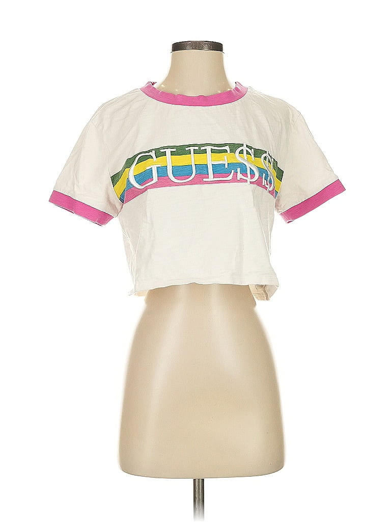 Guess Jeans 100% Cotton Ivory White Short Sleeve T-Shirt Size S - photo 1