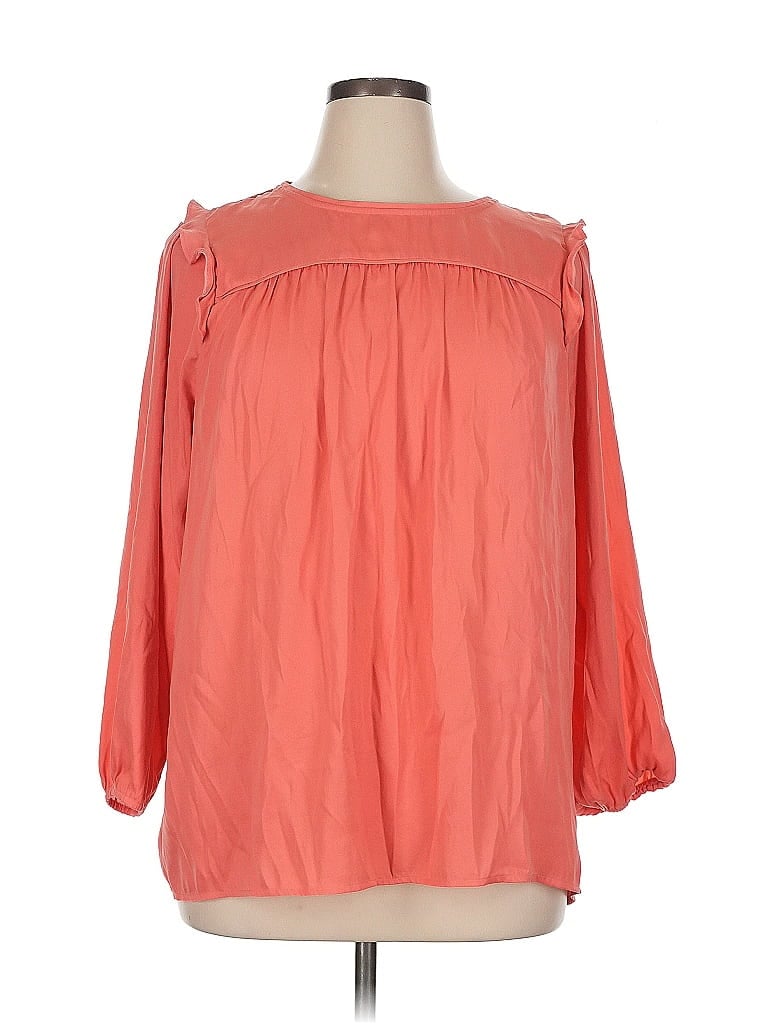 Pre-owned Ann Taylor Loft Outlet Long Sleeve Blouse In Pink