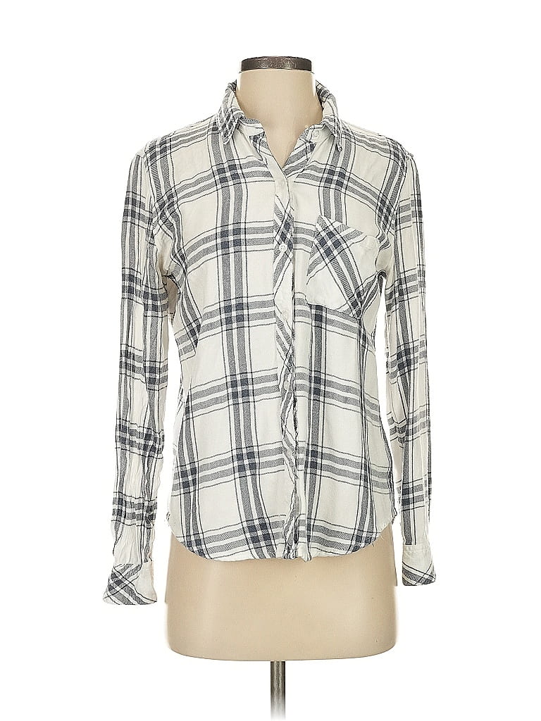 Pre-owned Rails Long Sleeve Button Down Shirt In White