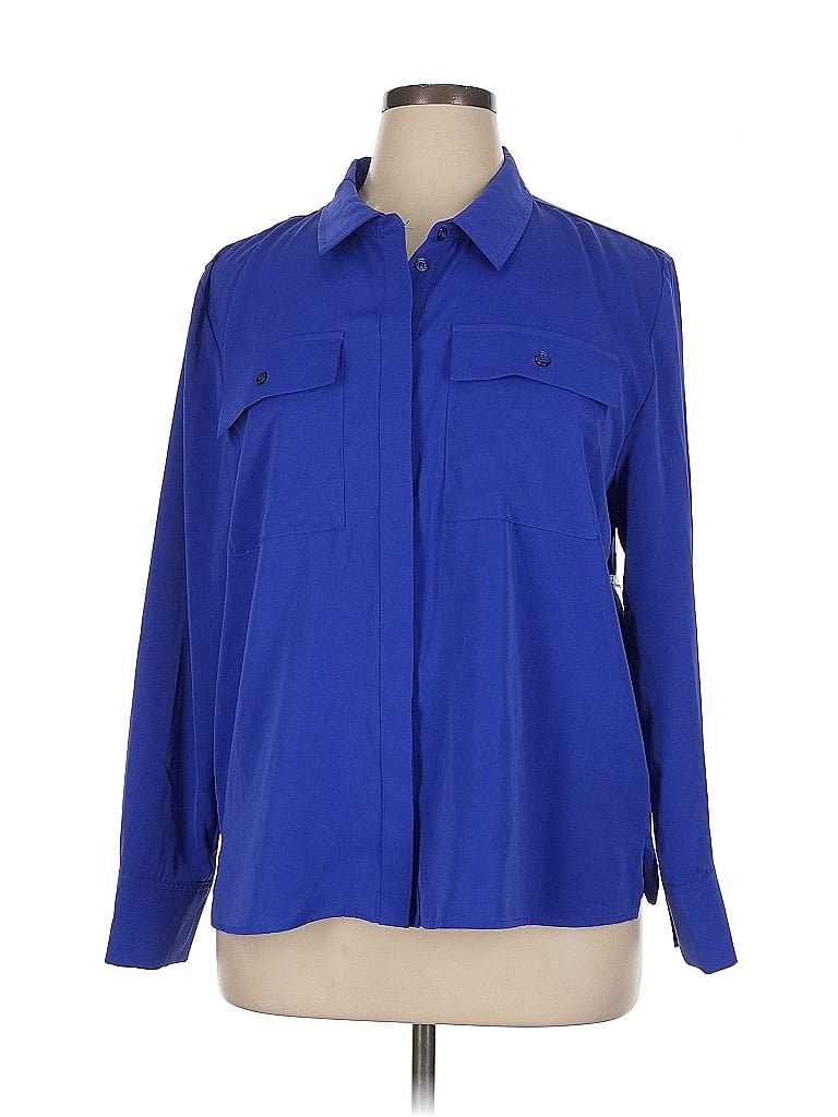 Click to view more detailed imagery on our partner's website Pre-owned Scoop Long Sleeve Blouse In Blue