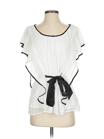 Byer California White Sheer Frilled Sleeveless Blouse (view 1)