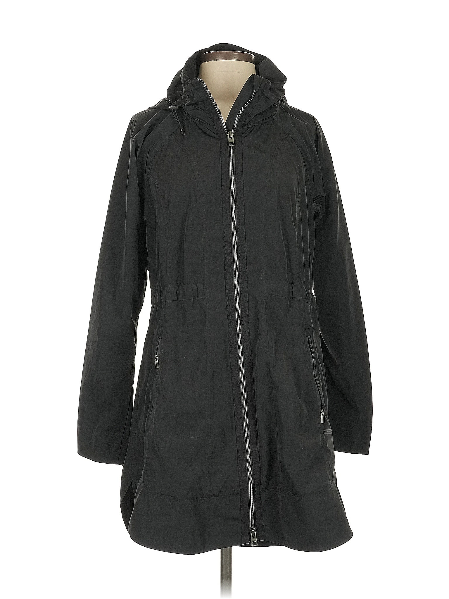 Athleta 100% Polyester Black Raincoat Size XS