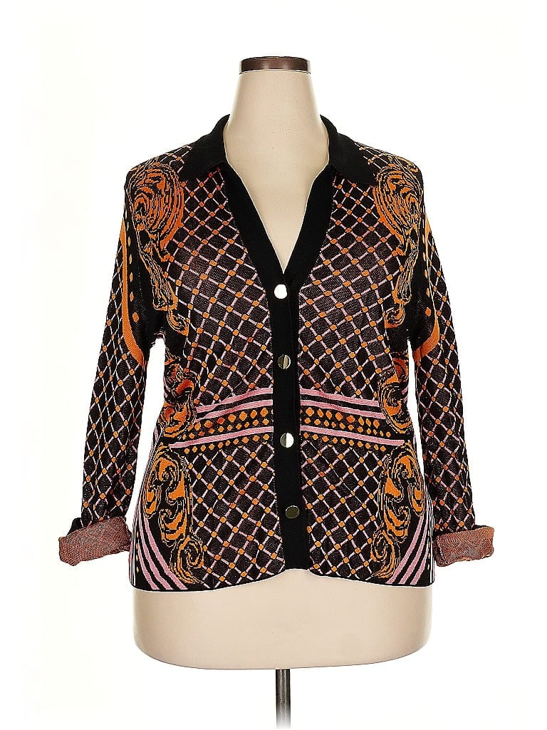 Karen Millen 100% Viscose Orange Cardigan Size 3X - photo 1