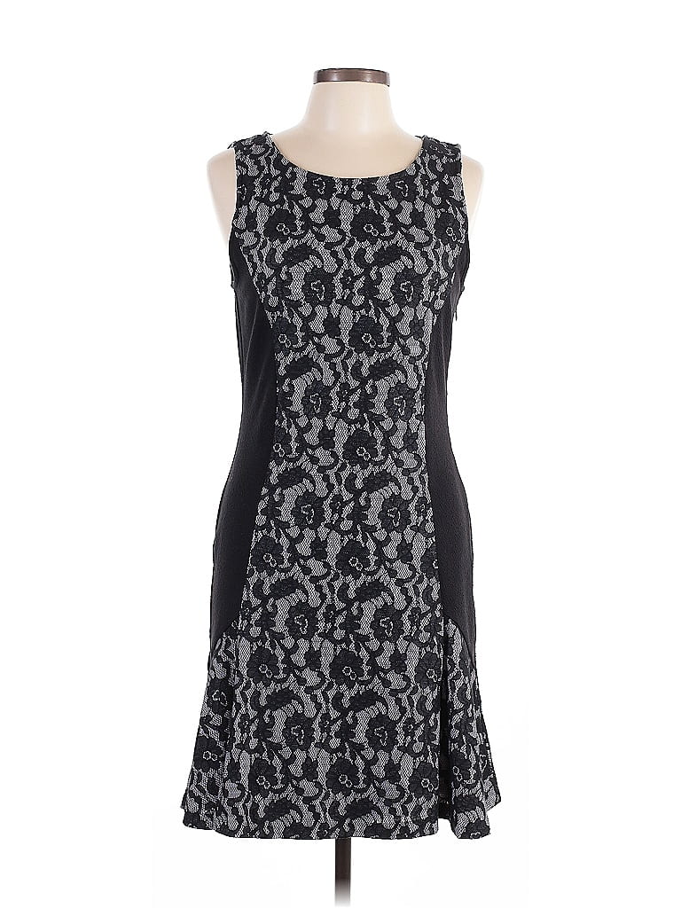 Maeve Graphic Gray Cocktail Dress Size L - photo 1