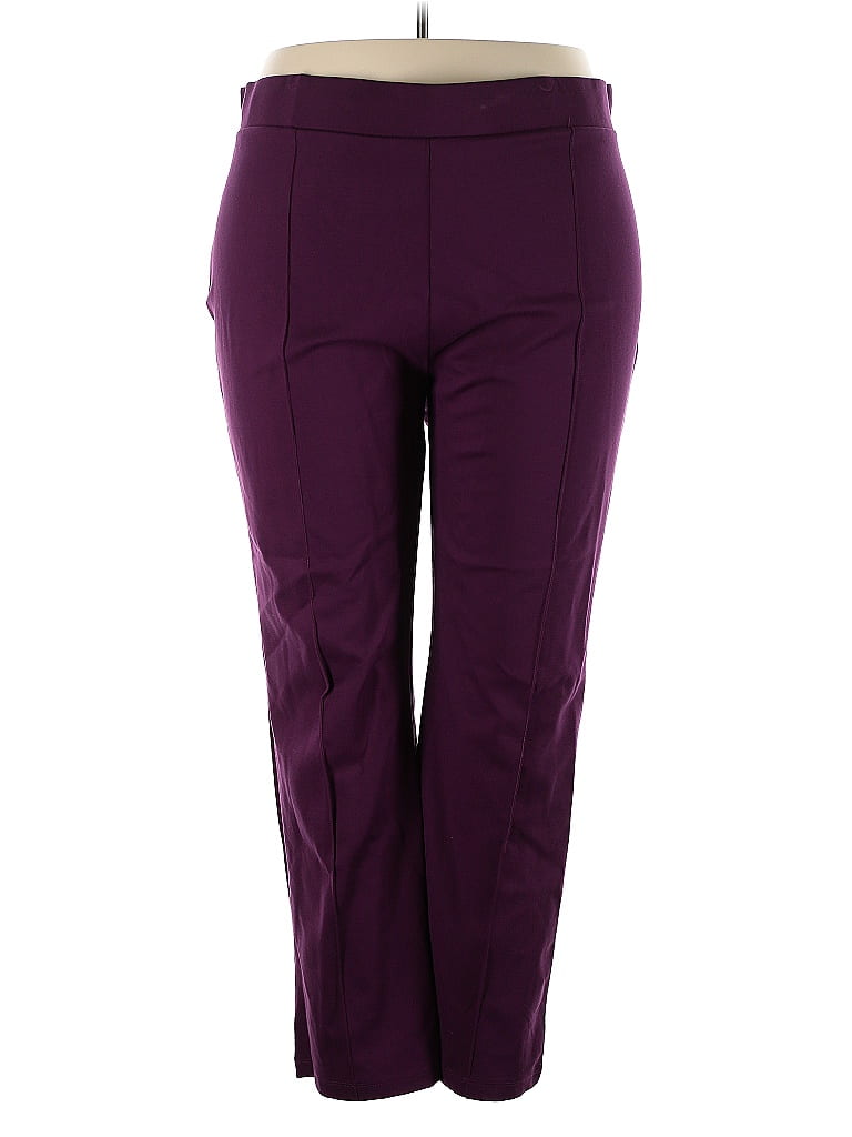 LOGO by Lori Goldstein Solid Purple Active Pants Size 3X - photo 1