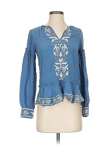 Parker Long Sleeve Silk Top (view 1)