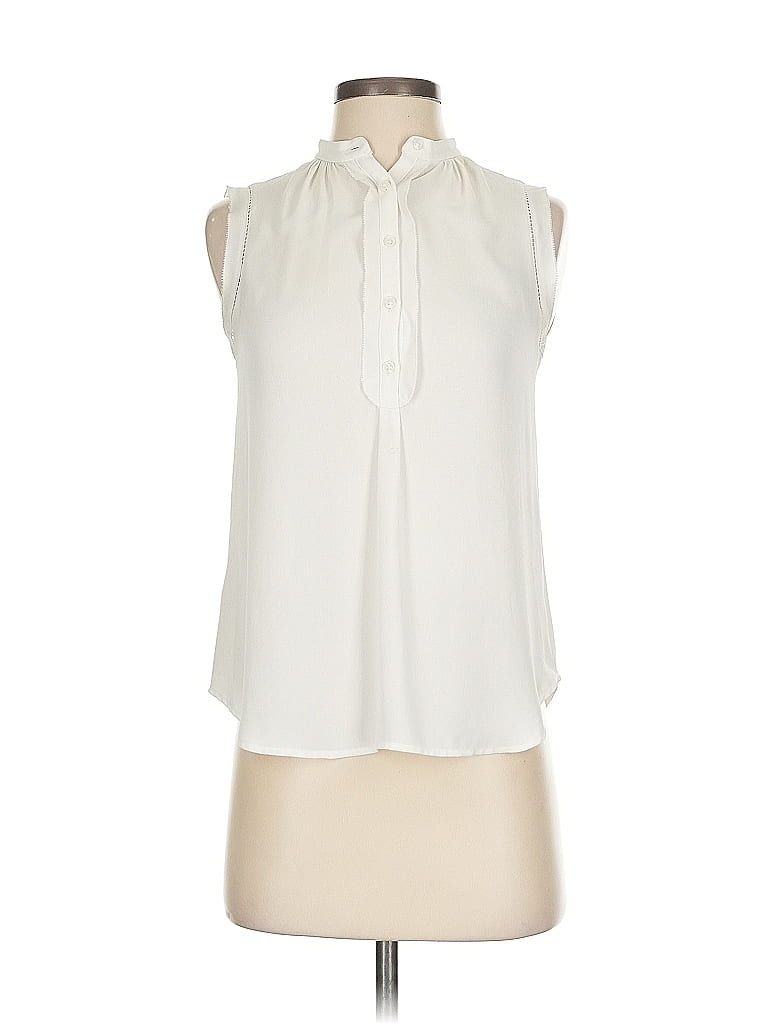 Pre-owned Ann Taylor Sleeveless Blouse In White