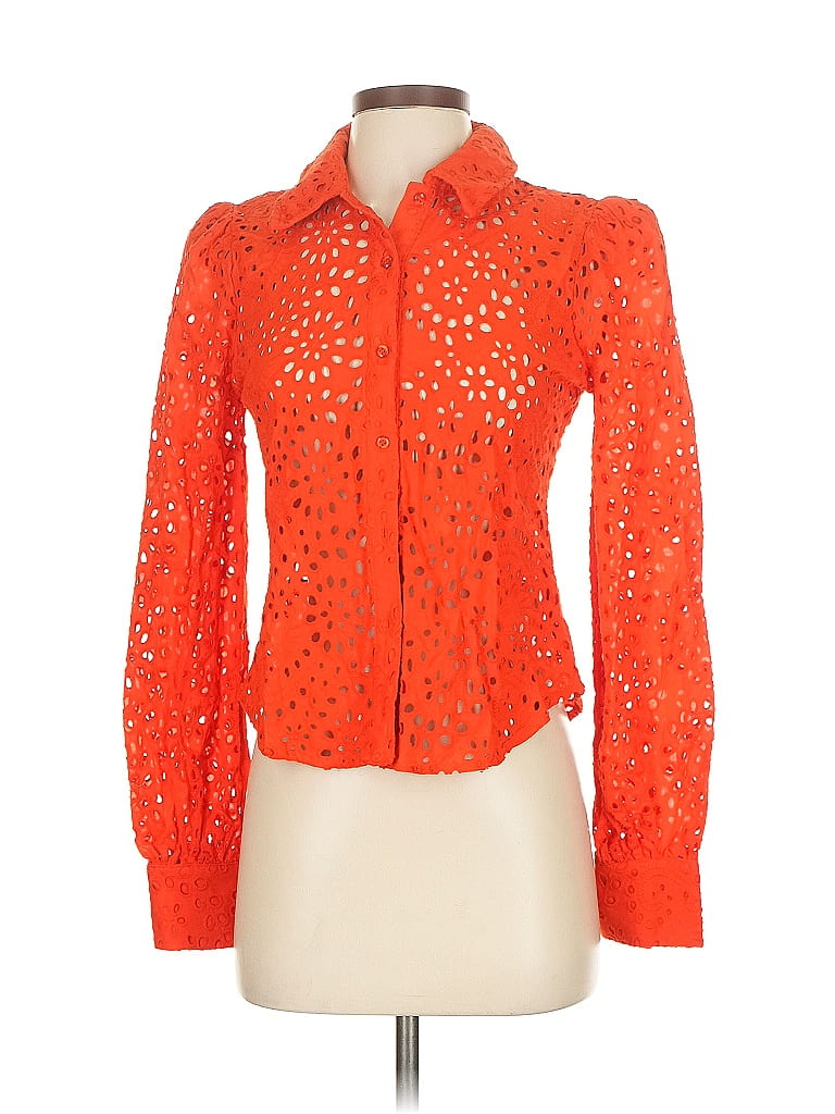 Pre-owned Joie Long Sleeve Blouse In Orange