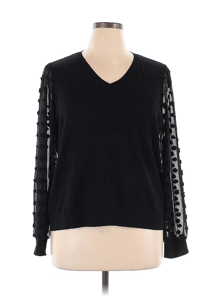 Pre-owned Adrianna Papell Pullover Sweater In Black