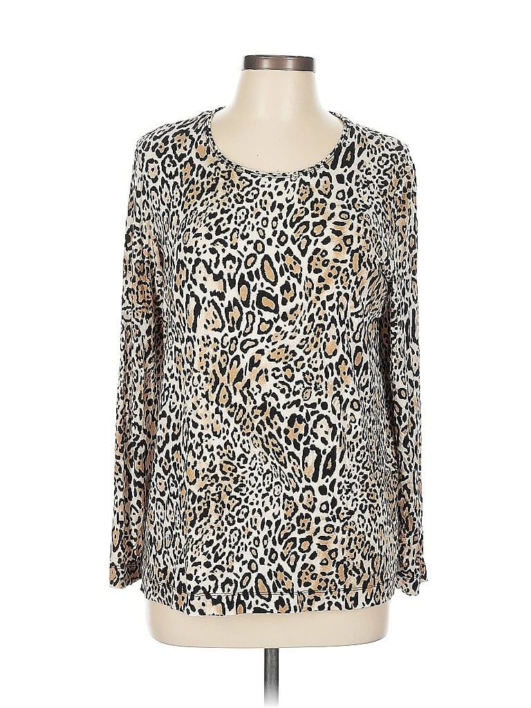 Pre-owned Chico's Long Sleeve Blouse In Brown