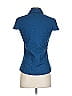 Akris Punto 100% Baumwolle Polka Dots Blue Short Sleeve Blouse Size 4 - photo 2