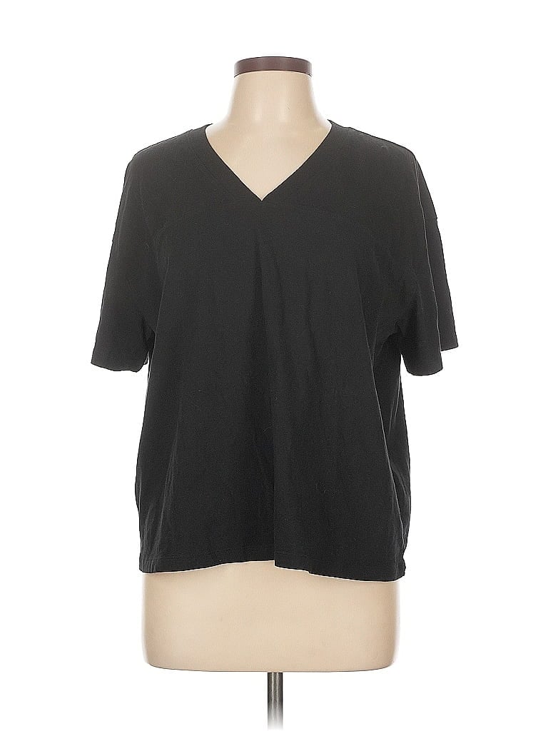Victoria's Secret Pink 100% Cotton Black Short Sleeve T-Shirt Size L - photo 1