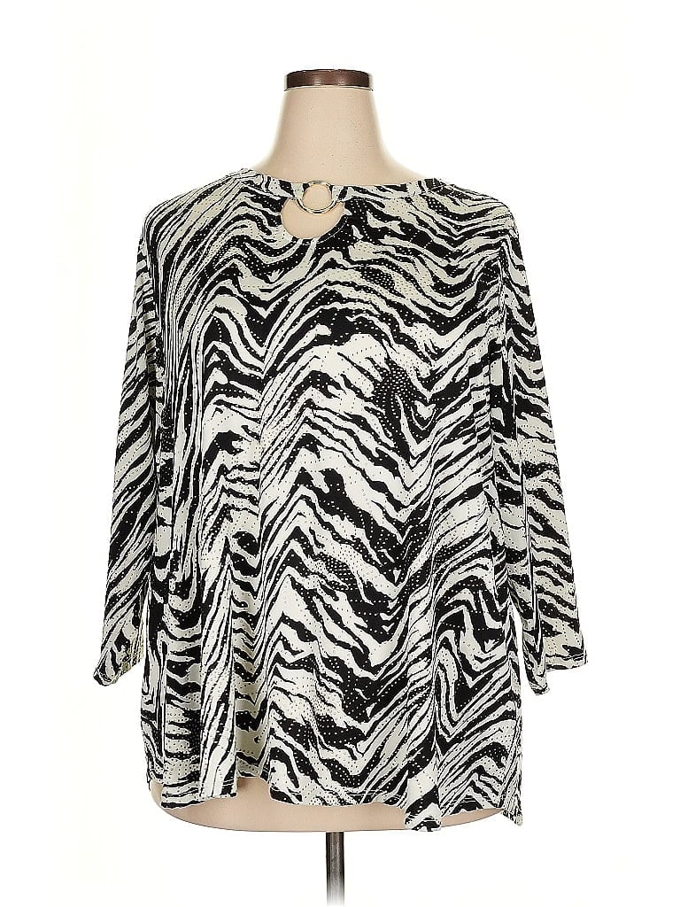 Ruby Rd. Silver 3/4 Sleeve Blouse Size 2X - photo 1
