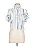 Aeropostale 100% Rayon Stripes Blue Short Sleeve Button-Down Shirt Size L - photo 1