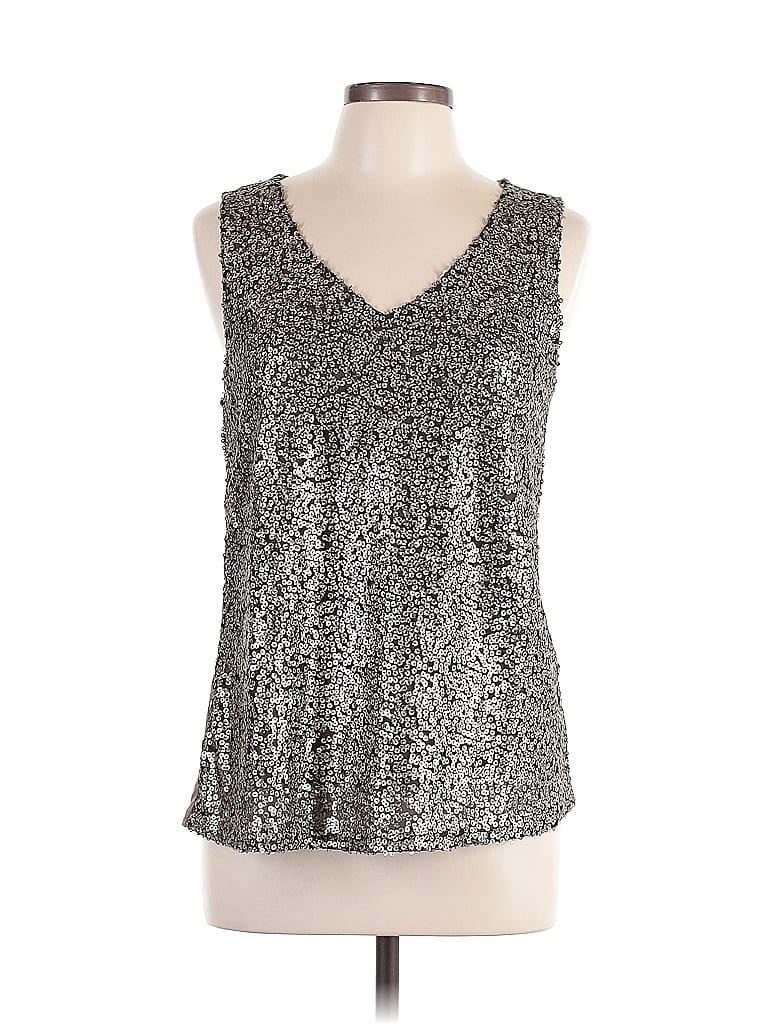 Pre-owned Blu Pepper Sleeveless Blouse In Silver