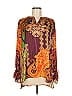 Susan Graver 100% Polyester Paisley Purple Long Sleeve Blouse Size S - photo 1